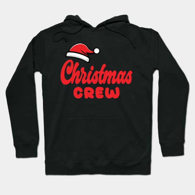 Christmas Crew Red Text Typography Hoodie by JaussZ